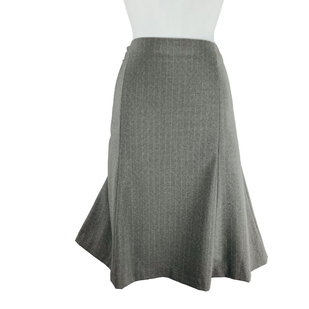 Gap Wool Blend A-Line Fit and Flare Skirt Gray Striped Women's Size 12